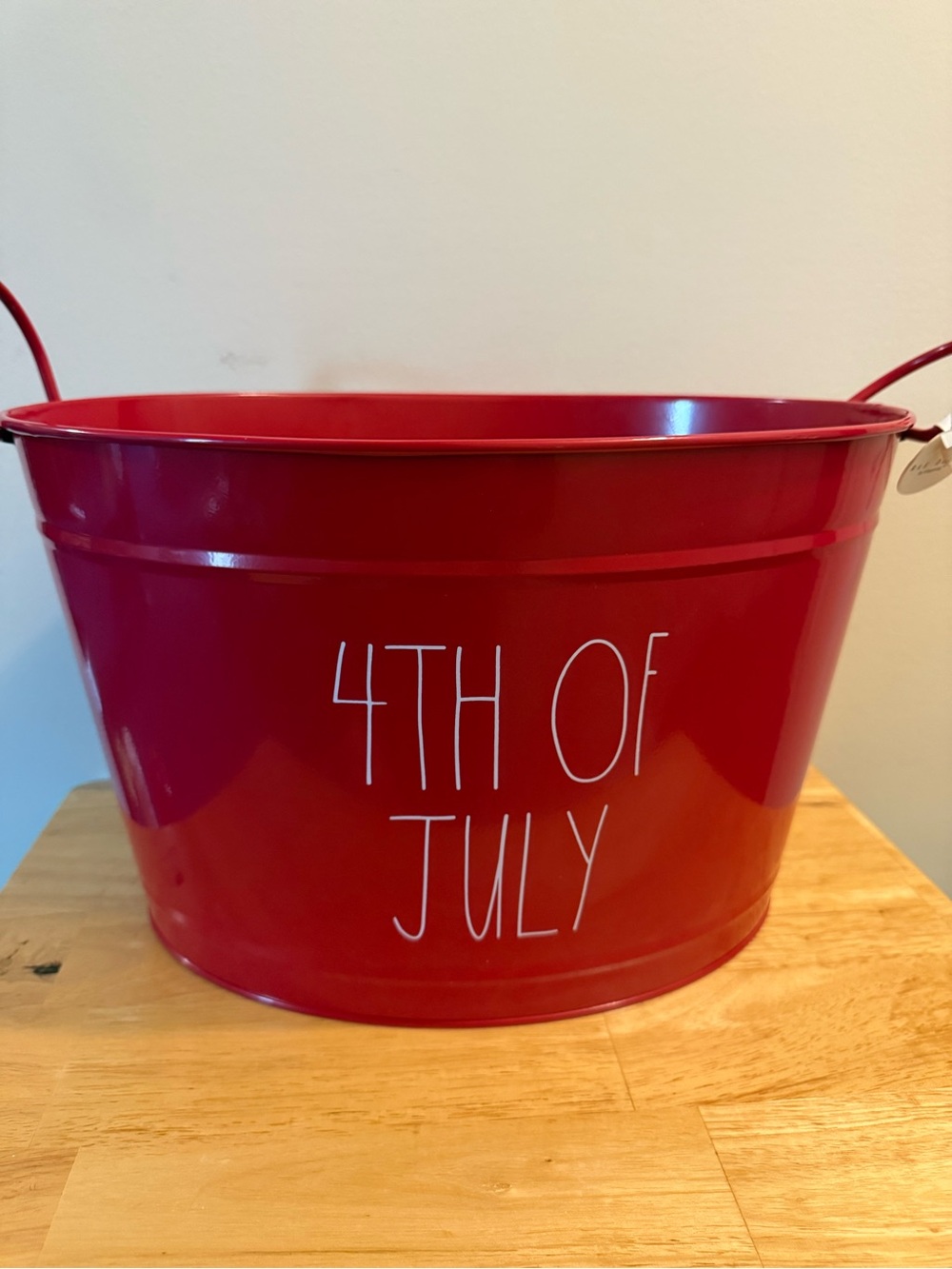 Rae Dunn Red '4TH OF JULY' Metal Tub - Picture 3 of 6